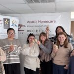 Acacia Homecare Office team with the Easter Bunnies