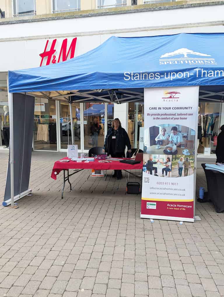 Acacia Homecare at Dementia Awareness Street Market in Staines Highstreet